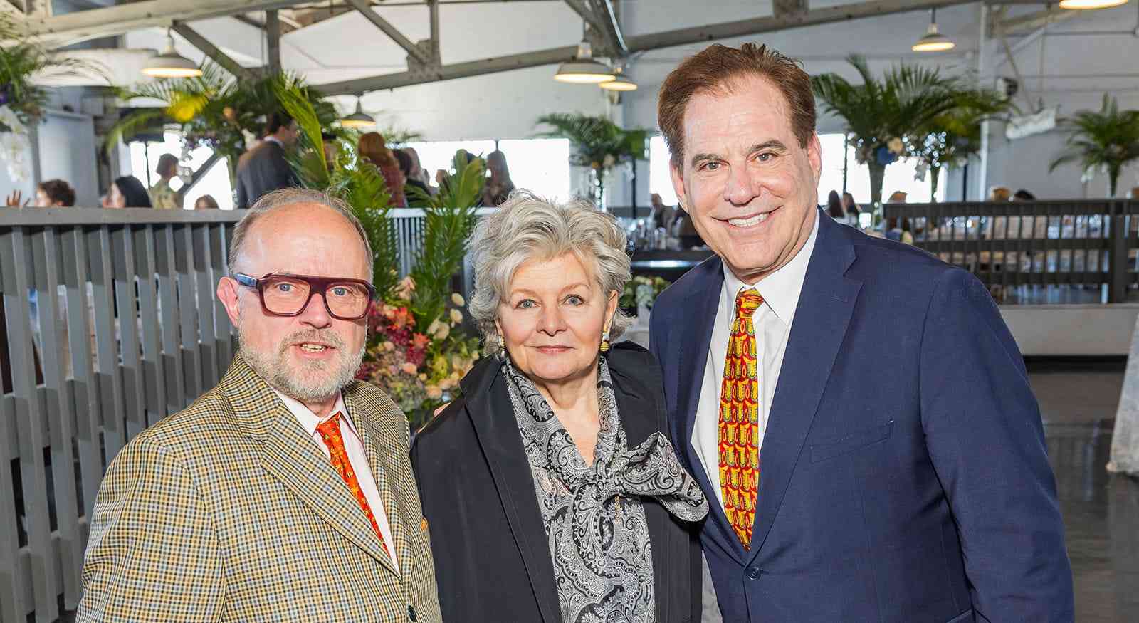 James Brayton Hall, Charlotte Moss, and Timothy Corrigan at the Garden Conservancy's San Francisco Fall Show Benefit Luncheon.