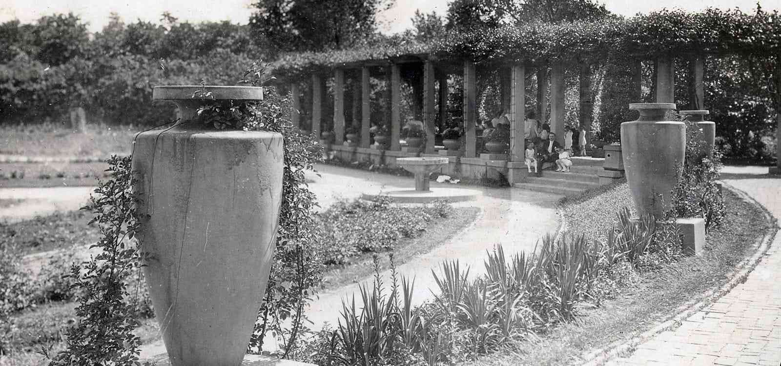 Jens Jensen Formal Garden in Humboldt Park, Chicago, Illinois.