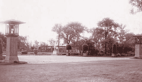 Jens Jensen Formal Garden in Humboldt Park, Chicago, Illinois.