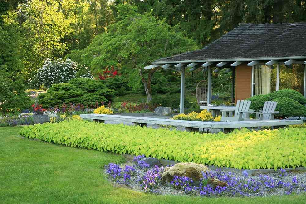 The patio at Chase garden in Orting, Washington